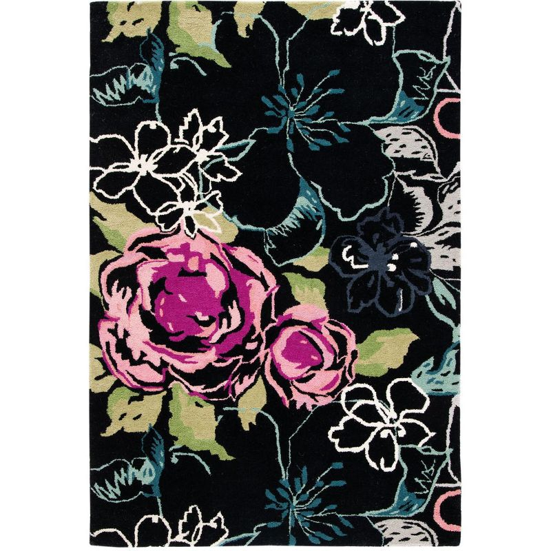 Wyndham WYD378 Hand Tufted Indoor Area Rug - Black/Multi - 4'x6' - Safavieh.