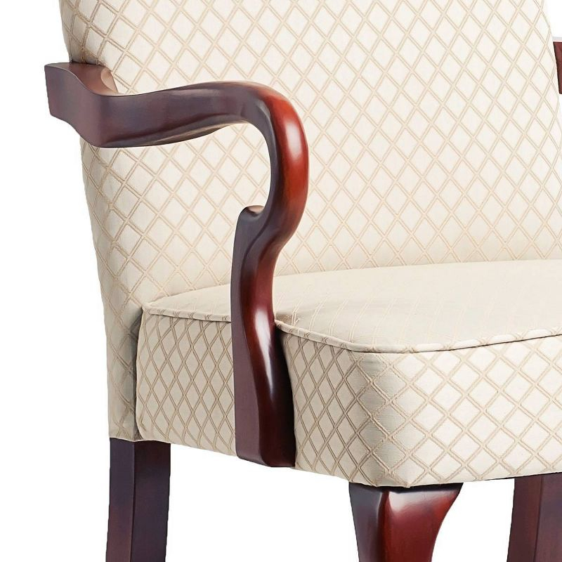 Comfort Pointe Derby Gooseneck Arm Chair Beige: Upholstered Polyester/Cotton, Wood Legs, Foam Fill