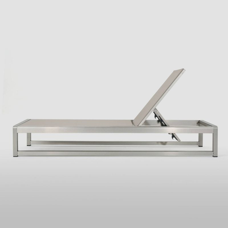 Christopher Knight Home California 2pk Aluminum Chaise Lounge Silver/Gray