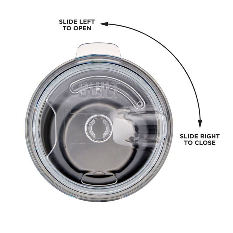 Built 30 Oz Tumbler with Tritan Slide Lid, Stainless Steel Travel Cup, Vacuum-Sealed Insulation, Fits Cup Holders, Hot 8 Hrs, BPA-Free (Sunset Sky)