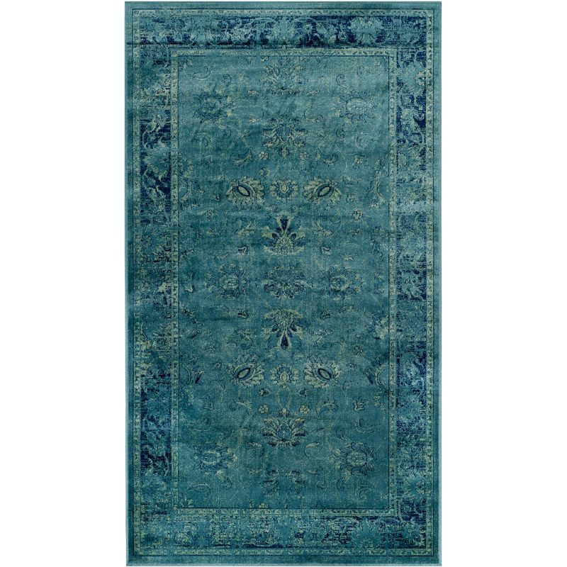 Vintage VTG117 Power Loomed Area Rug - Turquoise/Multi - 3'3"x5'7" - Safavieh.
