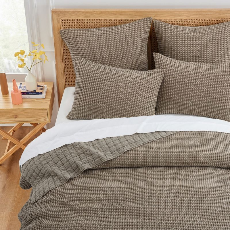 Mills Waffle Cocoa Standard Sham - Levtex Home