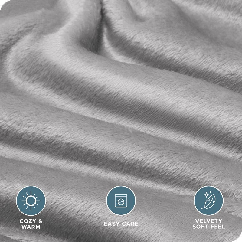Velvety Soft Microplush Fleece Light Grey Twin XL Sheet Set by Bare Home