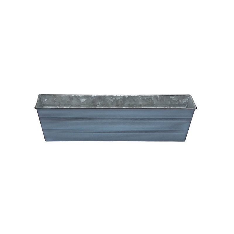 Small Galvanized Metal Rectangular Planter Box Blue - ACHLA Designs: Patina Finish, Urban Garden