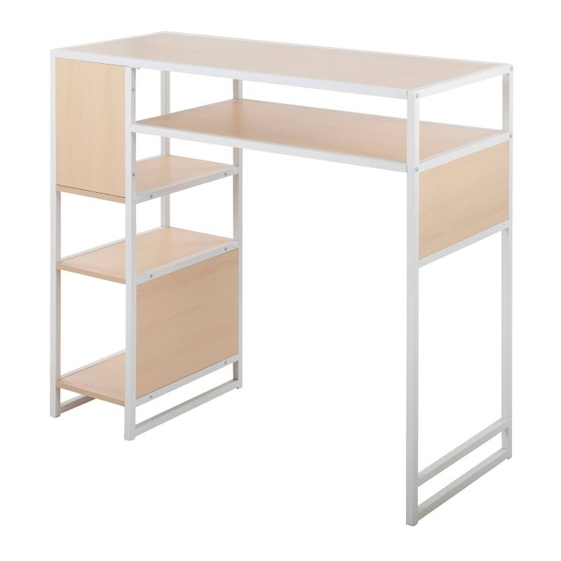 43" Display Rectangle Wood Bar Height Table White/Natural - LumiSource: Metal Frame, Kitchen, 39.5" High