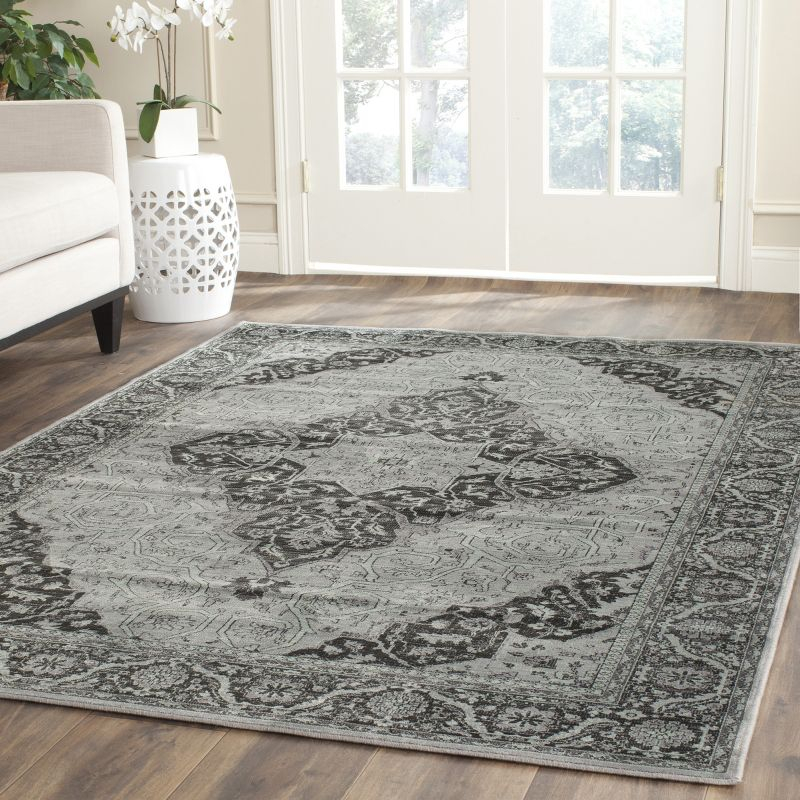 Vintage VTG159 Power Loomed Indoor Skid-Resistant Area Rug - Light Blue/Multi - 5'3"x7'6" - Safavieh