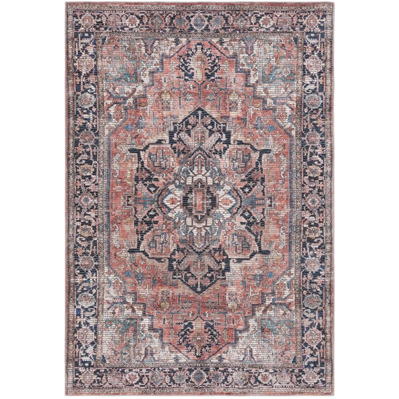 Serapi SEP624 Power Loomed Indoor Area Rug - Rust/Navy - 4'x6' - Safavieh