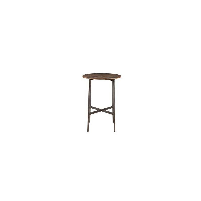 Renu Bar Table Dark Brown: Ink+Ivy 42" High, Round Pub Table, Criss Cross Base, Wood & Metal Frame