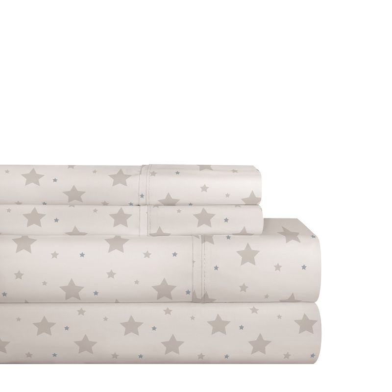 Pointehaven Stardance 200 Thread Count Printed Cotton Percale 3 pc Sheet Set, Twin Extra Long
