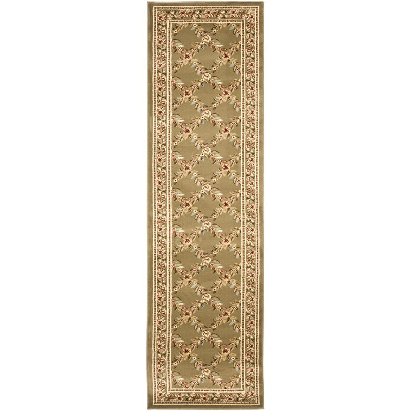 Lyndhurst LNH557 Power Loomed Runner Rug - Green/Green - 2'3"x12' - Safavieh