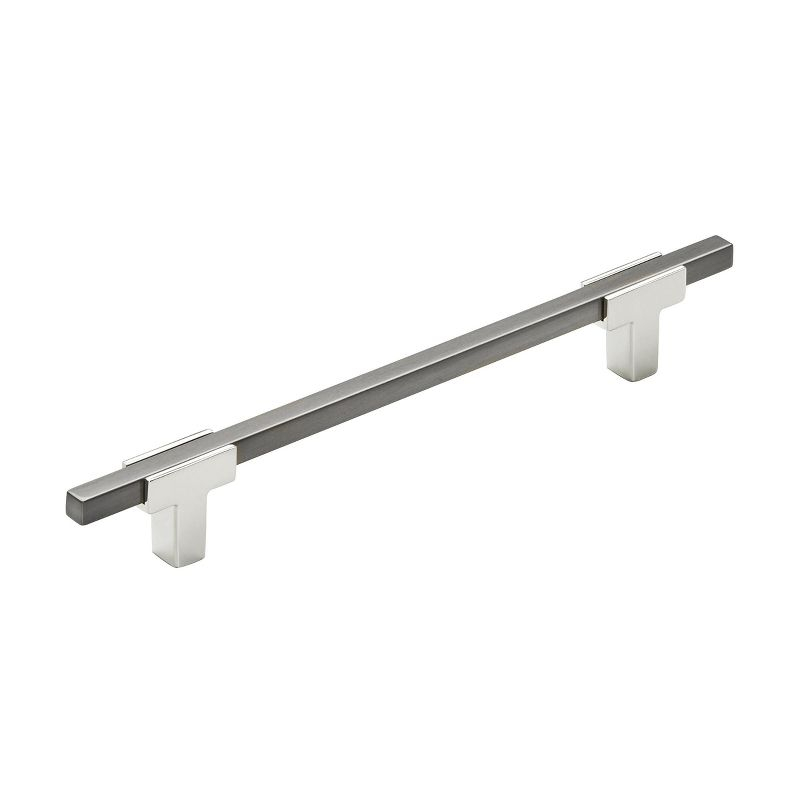Amerock Urbanite 6-5/16 inch (160mm) Center-to-Center Polished Chrome/Black Chrome Cabinet Pull