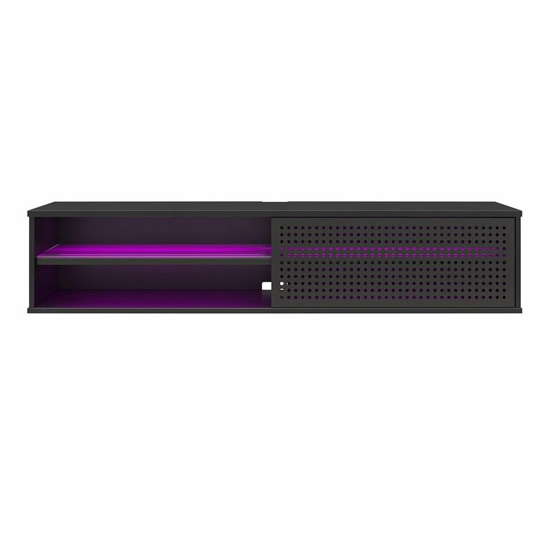 Glitch Floating TV Stand for TVs up to 60" Black - NTENSE: Modern Media Console, MDF Construction