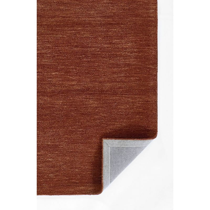 Momeni 5'x8' James Solid Handtufted Area Rug Rust: Wool, Low Pile, Indoor, Rectangle, Cotton Backing, Vacuum Care
