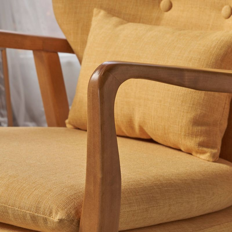 Christopher Knight Home Benny Mid Century Modern Fabric Rocking Chair Muted Yellow: Upholstered Indoor Rocker, Plywood Frame