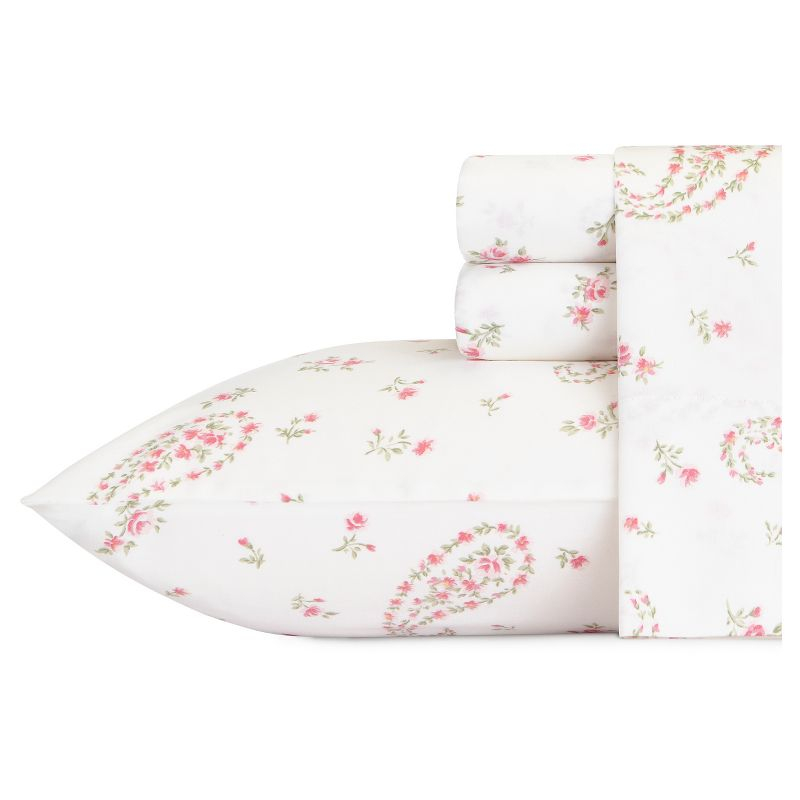 Bristol Paisley Sheet Set (King) Pink 300 Thread Count - Laura Ashley