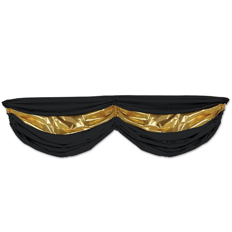 Beistle Black & Gold Fabric Bunting, 5' 10", (1/Pkg) Multicolored
