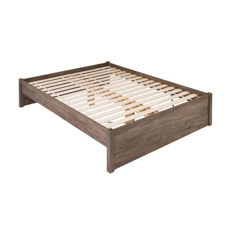 Queen 4 Post Platform Bed Drifted Gray - Prepac: Sleek Storage, No Box Spring Required