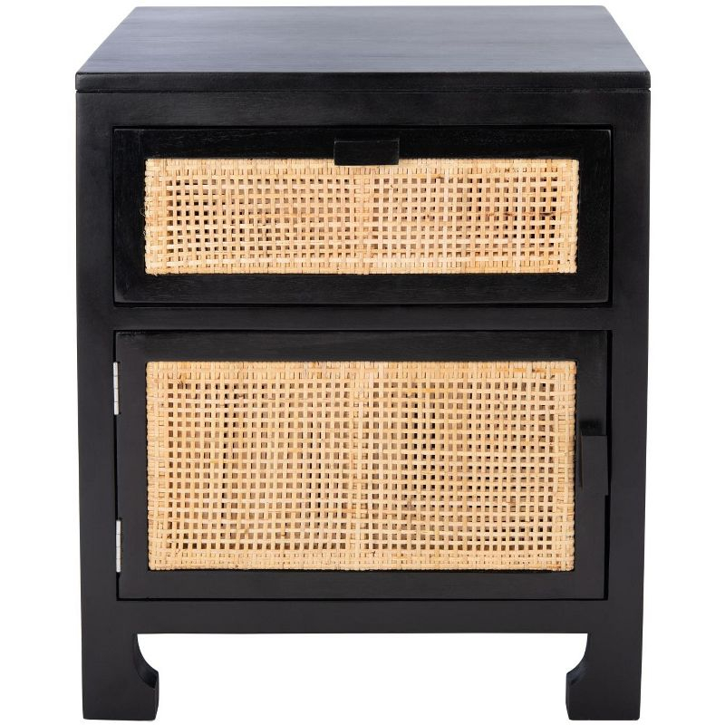 Miya 1 Drawer Nightstand - NST5012 - Black/Natural - Safavieh