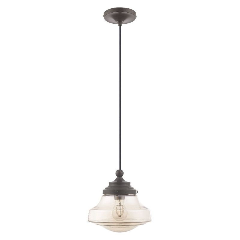 Livex Lighting Art Glass 1 - Light Pendant in  English Bronze