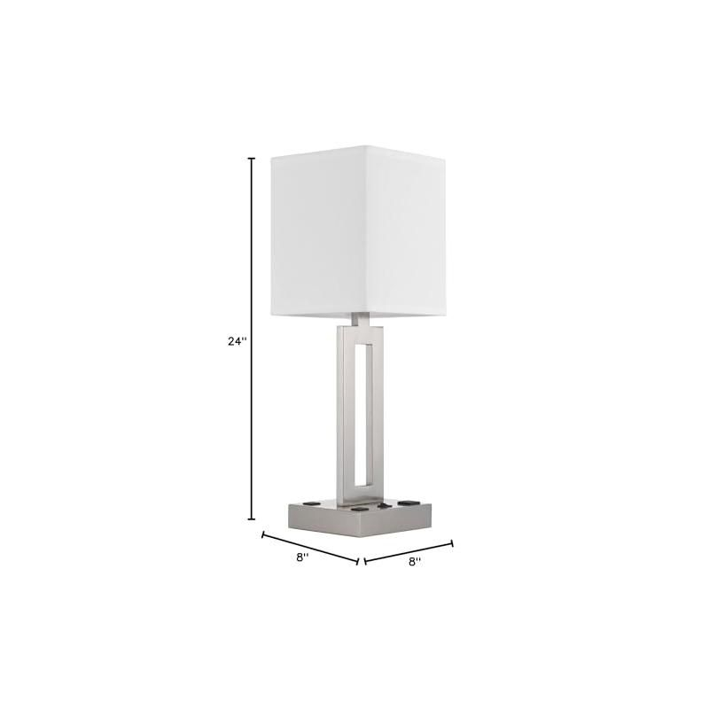 Cal Lighting Sarnia metal desk lamp with 1 outlet and 2 USB charging ports