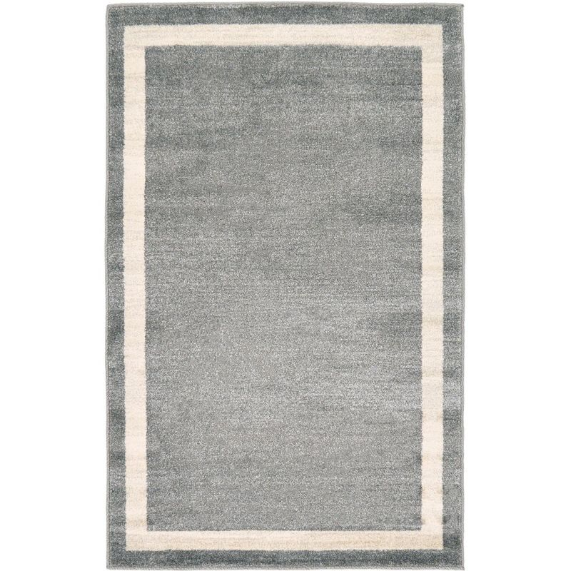 Unique Loom Del Mar Collection Area Rug - Maria (3' 1" x 5' 3" Rectangle Gray/Ivory)