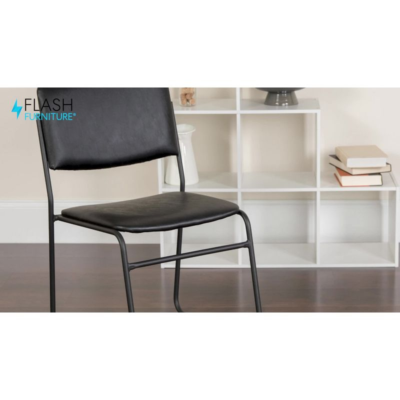 Flash Furniture HERCULES Series 500 lb. Capacity High Density Black Fabric Stacking Chair with Sled Base