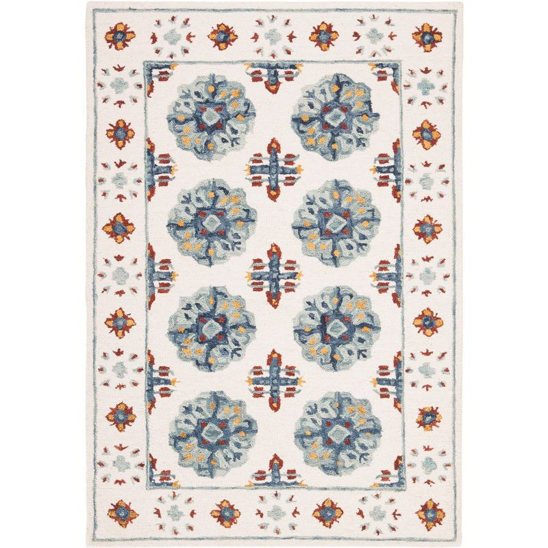 Blossom BLM901 Hand Tufted Area Rug - Blue/Ivory - 4'x6' - Safavieh.
