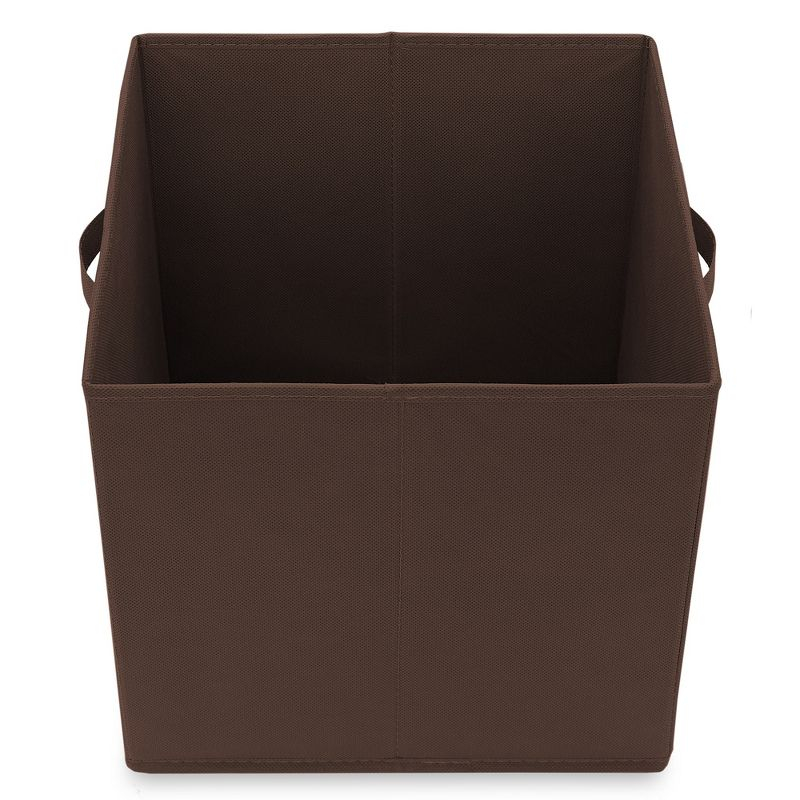 Casafield Set of 6 Collapsible Fabric Storage Cube Bins, Brown - 13" Foldable Cloth Baskets for Shelves and Cubby Organizers