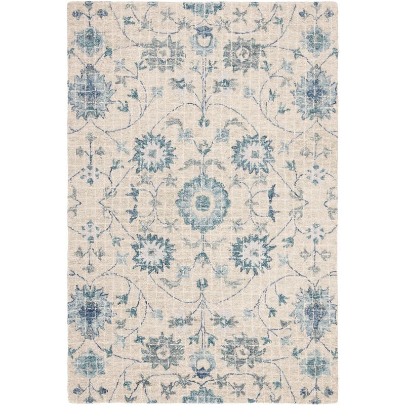 Blossom BLM812 Hand Tufted Area Rug - Silver/Blue - 4'x6' - Safavieh.