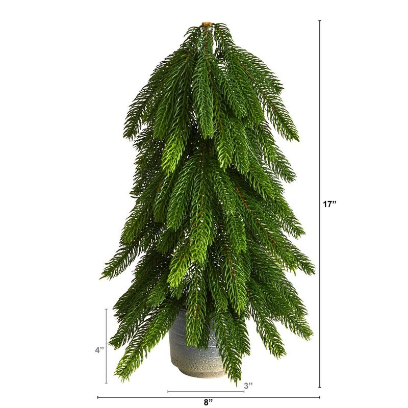 Nearly Natural 17-in Christmas Pine Artificial Tree in Decorative Planter