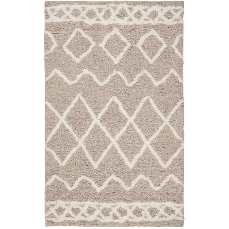 Equinox Shag EQS711 Hand Tufted Indoor Accent Rug - Beige/Ivory - 3'x5' - Safavieh