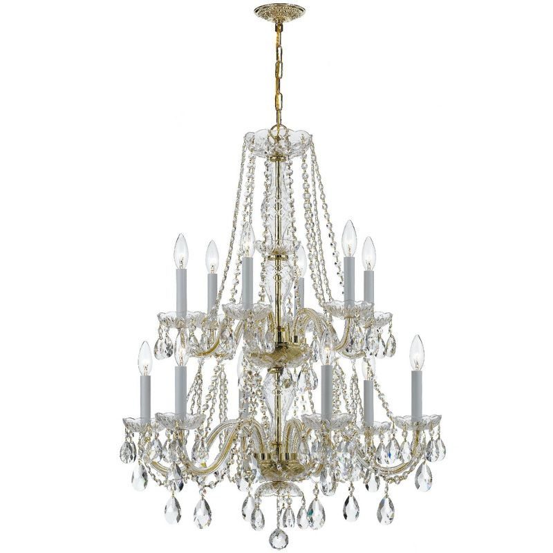 Crystorama Lighting Traditional Crystal 12 - Light Chandelier in  Polished Brass