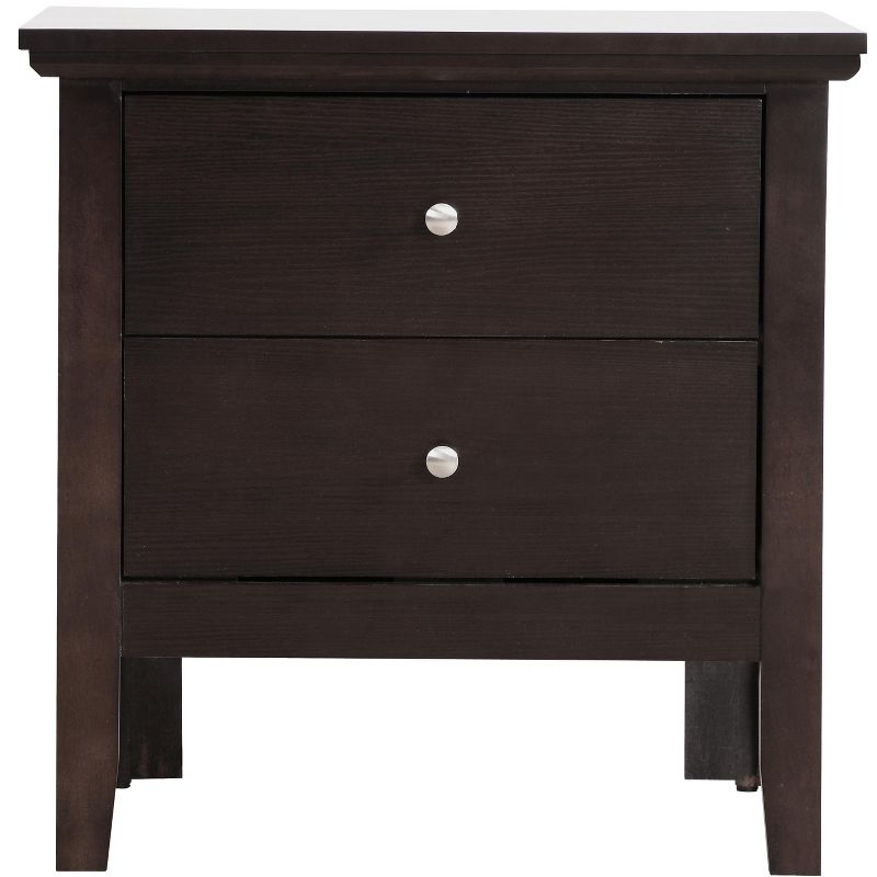 Passion Furniture Primo 2-Drawer Espresso Nightstand (24 in. H x 19 in. W x 15.5 in. D)