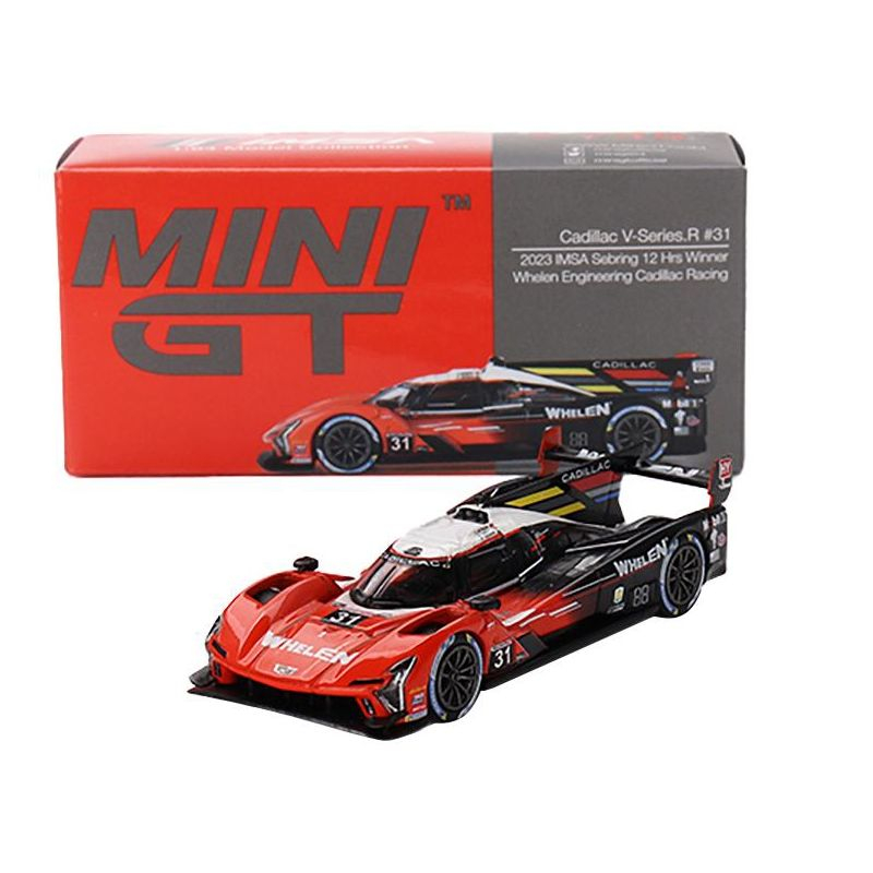 Cadillac V-Series.R #31 "Whelen Engineering Racing" Winner IMSA "12 Hours of Sebring" (2023) 1/64 Diecast Model Car by Mini GT