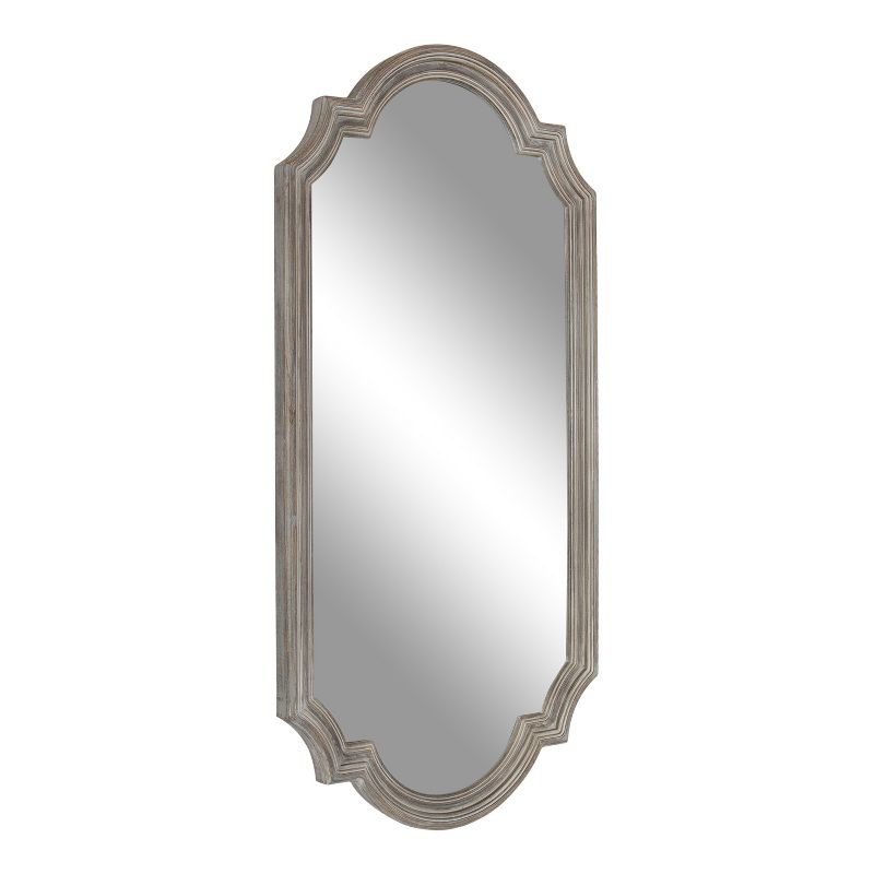 Kate and Laurel Fairbourne Scalloped MDF Full Length Mirror, 20x42, Gray
