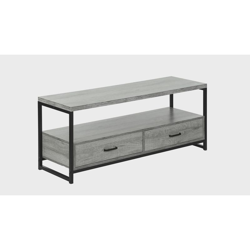 Monarch Specialties Tv Stand 48 Inch Console Media Entertainment Center Storage Drawers Laminate Metal Grey Black Contemporary Modern