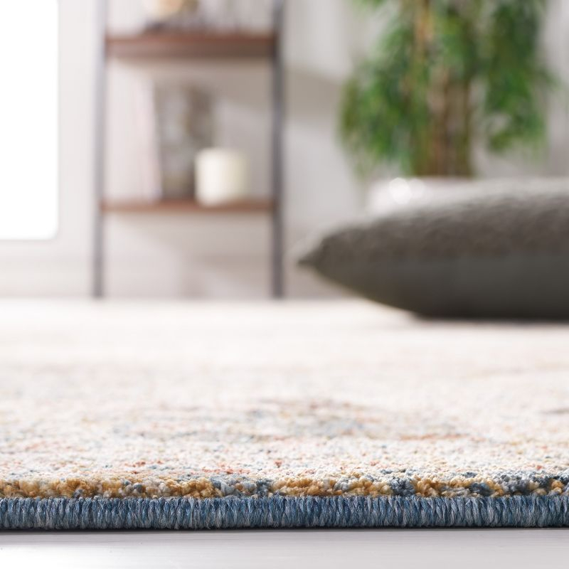 Silverado SVD106 Power Loomed Area Rug - Blue/Rust - 6'4"x6'4"Square - Safavieh.