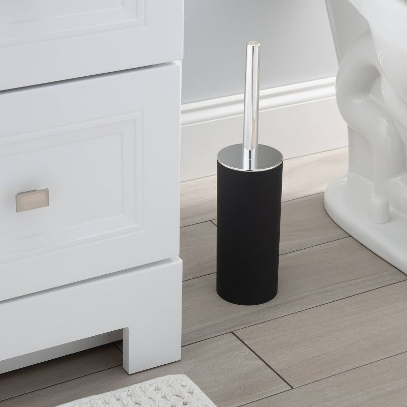 Soft Touch Toilet Brush Holder Black - Bath Bliss