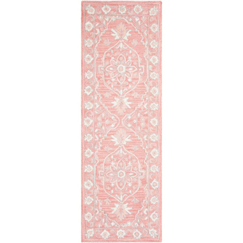 Micro-Loop MLP504 Hand Tufted Indoor Runner Rug - Pink/Ivory - 2'3"x11' - Safavieh