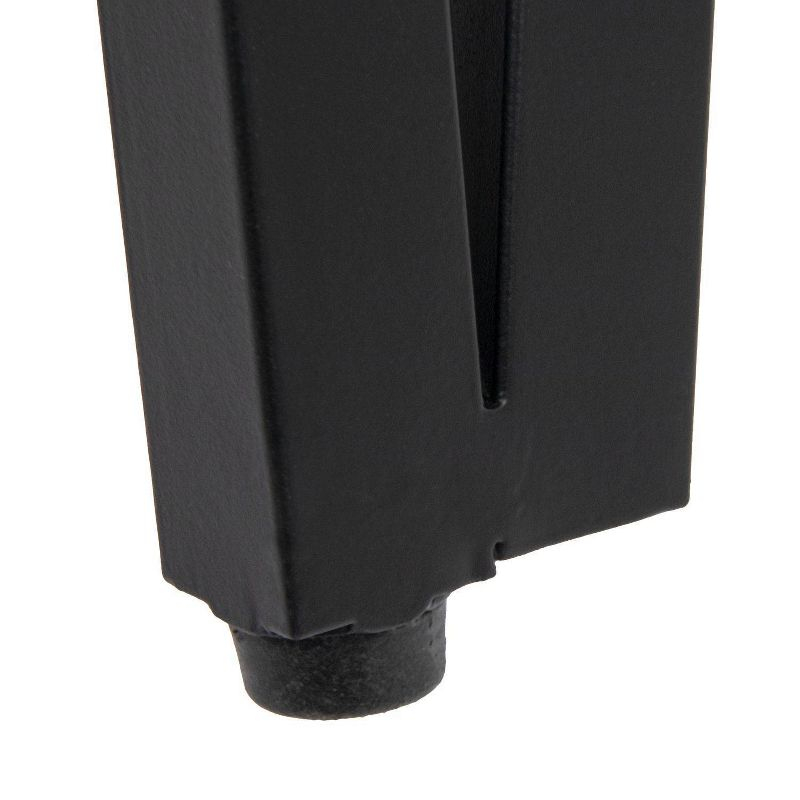 Storied Home Astoria Wood End Accent Table Natural/Black: Iron Hairpin Legs, Pacific Northwest Inspired, Round Shape