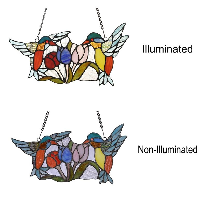 Chloe Lighting Nectar Tiffany-Style Animal Design Window Panel 16" X 9"