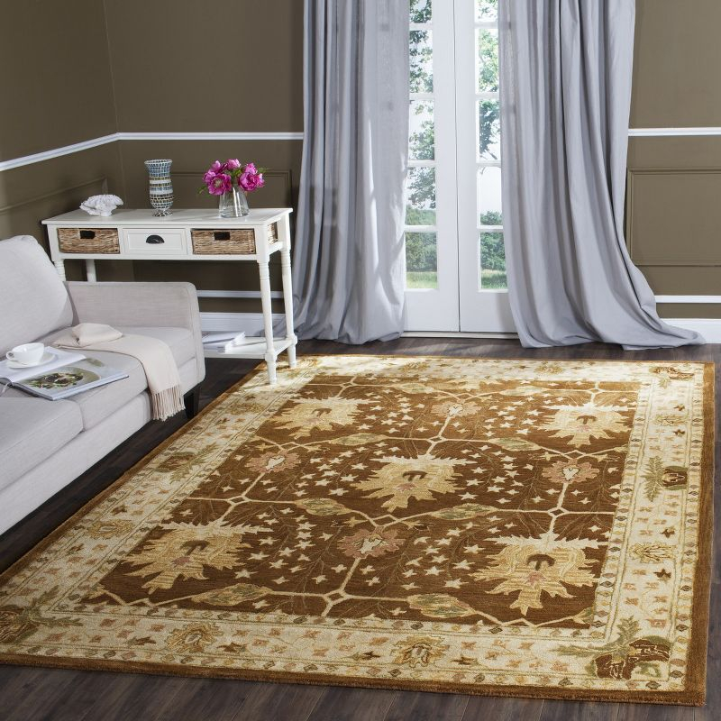 Antiquity AT840 Hand Tufted Indoor Area Rug - Brown/Beige - 7'6"x9'6" - Safavieh