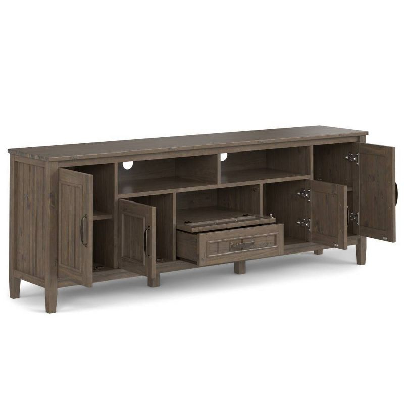 Rowan 72" TV Stand for TVs up to 80" Smoky Brown - Wyndenhall: Contemporary Media Console with Drawers