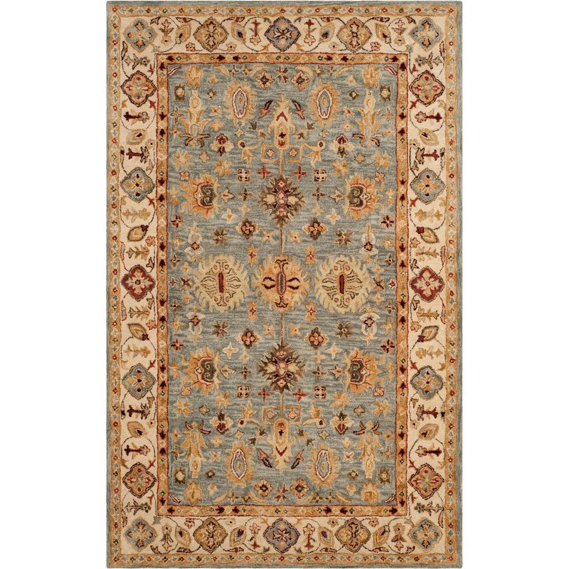 Antiquity AT847 Hand Tufted Indoor Area Rug - Blue/Ivory - 5'x8' - Safavieh