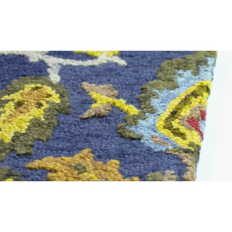 Blossom BLM402 Hand Tufted Area Rug - Navy/Multi - 4' round - Safavieh.