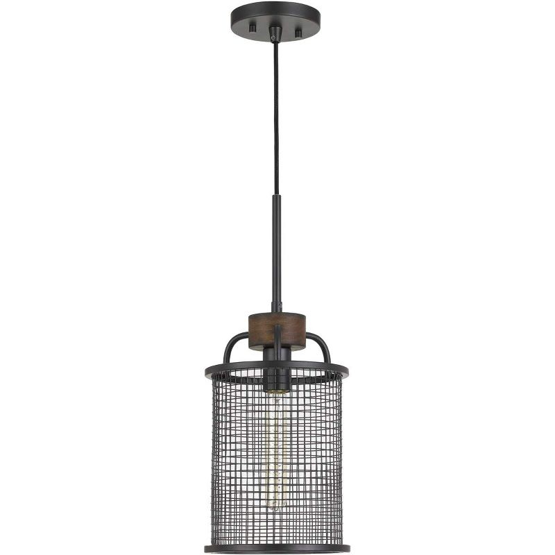 Cal Lighting Aberdeen Mesh Metal/Wood Pendant Light (Edison Bulb Not included)
