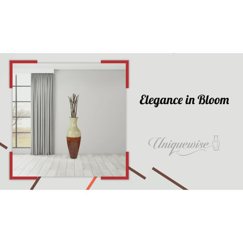 Uniquewise 43-Inch-Tall Vase, Large Floor Vase, Flower Holder, Living Room Entryway Dining Room, Red and Natural Color vase