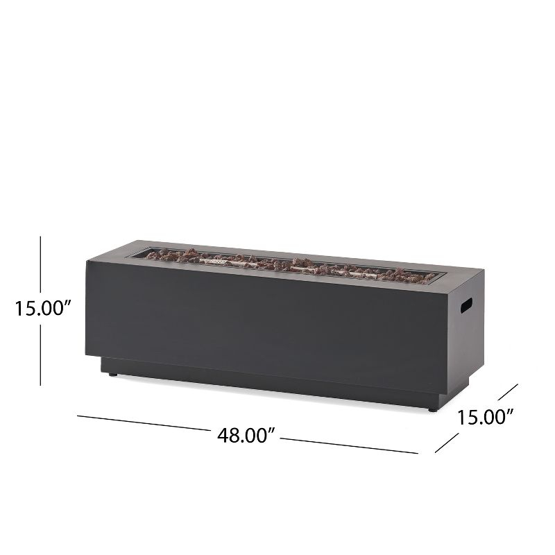 GDFStudio Jasmine Outdoor 50,000 BTU Iron Fire Pit Table with Tank Holder, Dark Gray