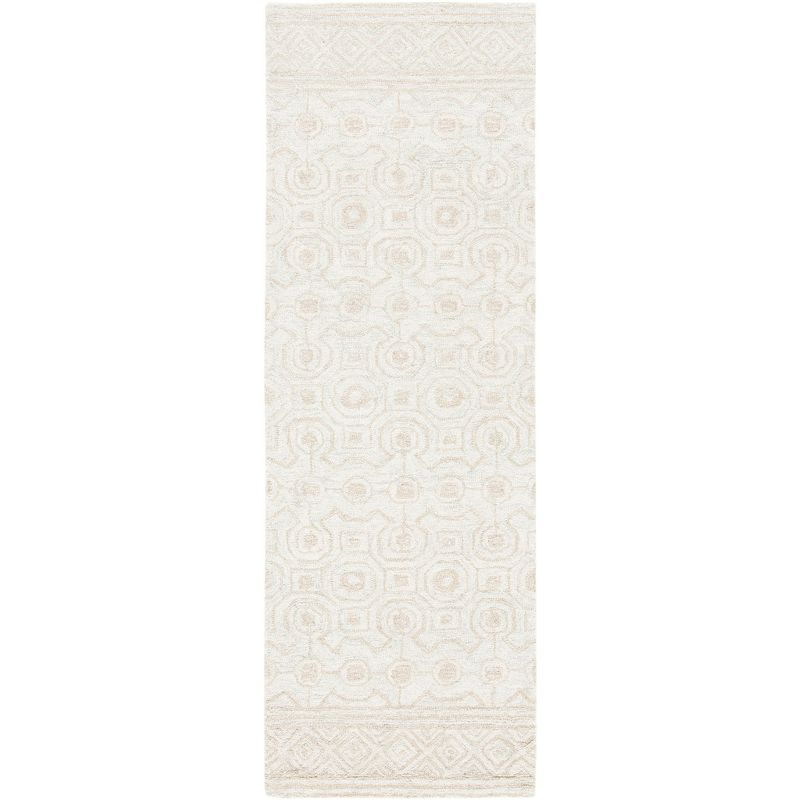 Micro-Loop MLP950 Hand Tufted Indoor Runner Rug - Ivory/Light Green - 2'3"x7' - Safavieh
