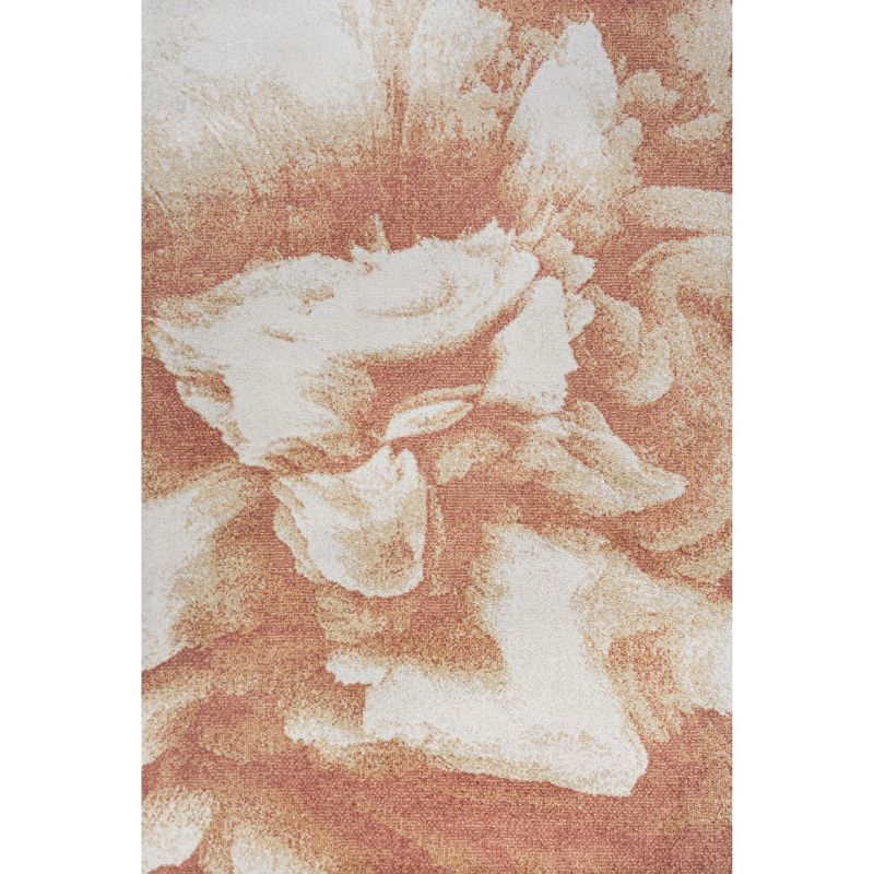 5' x 8' Petalo Abstract Two-Tone Modern Area Rug, Orange/Cream - JONATHAN Y